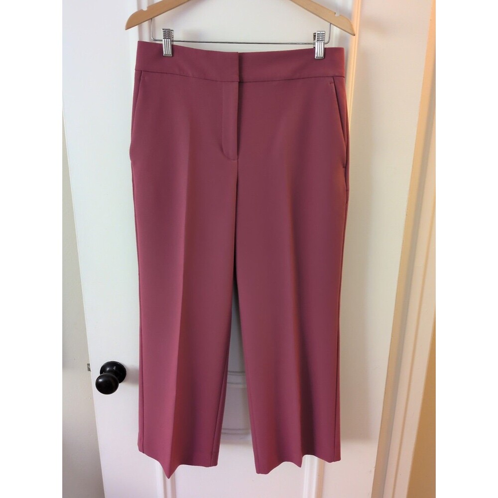 Ann Taylor Women’s  Cropped Wide Leg Pants Size 8 High Rise Crop Berry Pink